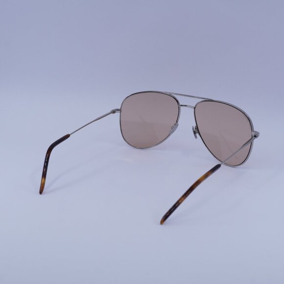 Saint Laurent CLASSIC11 055 Sunglasses Silver Aviator Frame, Pink Lenses - Picture 5 of 9